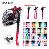 New Motorcycle Helmet Braids Woman Braids Wig For Motorbike Helmets 17 Colors Twist Dual Pigtail Ponytail With Sucker Bow