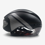 Aero helmet tt time trial cycling helmet for men women goggles race road bike helmet with lens Casco Ciclismo bicycle equipment