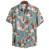 MJARTORIA New Arrival Men's Shirts Men Hawaiian Camicias Casual One Button Wild Shirts Printed Short-sleeve Tops