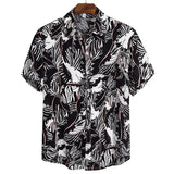 MJARTORIA New Arrival Men's Shirts Men Hawaiian Camicias Casual One Button Wild Shirts Printed Short-sleeve Tops