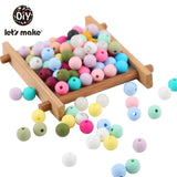 Let'S Make 100pc Teething Beads Pendant 9mm Tiny Rod Baby Crib Mobile On Bedding Teether Toys Baby Silicone Teether Baby Toys