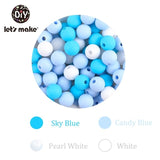 Let'S Make 100pc Teething Beads Pendant 9mm Tiny Rod Baby Crib Mobile On Bedding Teether Toys Baby Silicone Teether Baby Toys