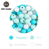 Let'S Make 100pc Teething Beads Pendant 9mm Tiny Rod Baby Crib Mobile On Bedding Teether Toys Baby Silicone Teether Baby Toys