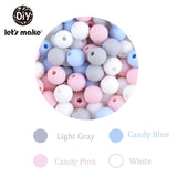 Let'S Make 100pc Teething Beads Pendant 9mm Tiny Rod Baby Crib Mobile On Bedding Teether Toys Baby Silicone Teether Baby Toys