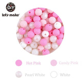 Let'S Make 100pc Teething Beads Pendant 9mm Tiny Rod Baby Crib Mobile On Bedding Teether Toys Baby Silicone Teether Baby Toys