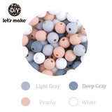 Let'S Make 100pc Teething Beads Pendant 9mm Tiny Rod Baby Crib Mobile On Bedding Teether Toys Baby Silicone Teether Baby Toys