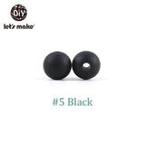 Let'S Make 100pc Teething Beads Pendant 9mm Tiny Rod Baby Crib Mobile On Bedding Teether Toys Baby Silicone Teether Baby Toys