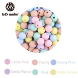 Let'S Make 100pc Teething Beads Pendant 9mm Tiny Rod Baby Crib Mobile On Bedding Teether Toys Baby Silicone Teether Baby Toys