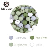 Let'S Make 100pc Teething Beads Pendant 9mm Tiny Rod Baby Crib Mobile On Bedding Teether Toys Baby Silicone Teether Baby Toys