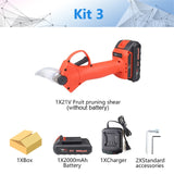 16.8/21V Cordless Pruner Lithium-ion Pruning Shear Efficient Fruit Tree Bonsai Pruning Electric Tree Branches Cutter Landscaping