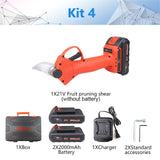 16.8/21V Cordless Pruner Lithium-ion Pruning Shear Efficient Fruit Tree Bonsai Pruning Electric Tree Branches Cutter Landscaping
