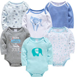 Kavkas New Baby Boys Bodysuit 6 PCS 3 PCS Long Sleeve Cotton Baby Boy Girl Clothes 0-3 months Newborn body bebe Clothing