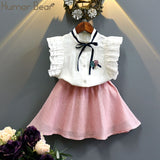 Humor Bear Girls Clothes Sets Children Clothing Brand Summer Fashion Students T-Shirt + Star Dress 2Pcs Suit Baby Kids Clothes