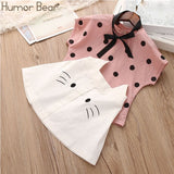 Humor Bear Girls Clothes Sets Children Clothing Brand Summer Fashion Students T-Shirt + Star Dress 2Pcs Suit Baby Kids Clothes