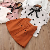 Humor Bear Girls Clothes Sets Children Clothing Brand Summer Fashion Students T-Shirt + Star Dress 2Pcs Suit Baby Kids Clothes