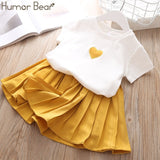 Humor Bear Girls Clothes Sets Children Clothing Brand Summer Fashion Students T-Shirt + Star Dress 2Pcs Suit Baby Kids Clothes