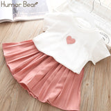 Humor Bear Girls Clothes Sets Children Clothing Brand Summer Fashion Students T-Shirt + Star Dress 2Pcs Suit Baby Kids Clothes