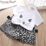 Humor Bear Girls Clothes Sets Children Clothing Brand Summer Fashion Students T-Shirt + Star Dress 2Pcs Suit Baby Kids Clothes