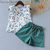 Humor Bear Girls Clothes Sets Children Clothing Brand Summer Fashion Students T-Shirt + Star Dress 2Pcs Suit Baby Kids Clothes
