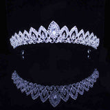 Clear Crystal Princess Tiara Crown Bridal Wedding Bride Head Jewelry Accessories For Women Prom Corona Diadem Hair Ornaments
