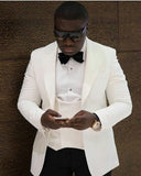 SZMANLIZI Mens Wedding Suit Italian Design Custom Made Black Smoking Tuxedo Jacket 3 Piece Groom Terno Suits For Men