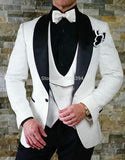 SZMANLIZI Mens Wedding Suit Italian Design Custom Made Black Smoking Tuxedo Jacket 3 Piece Groom Terno Suits For Men