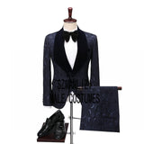 SZMANLIZI Mens Wedding Suit Italian Design Custom Made Black Smoking Tuxedo Jacket 3 Piece Groom Terno Suits For Men