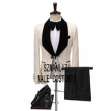 SZMANLIZI Mens Wedding Suit Italian Design Custom Made Black Smoking Tuxedo Jacket 3 Piece Groom Terno Suits For Men
