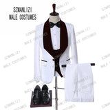 SZMANLIZI Mens Wedding Suit Italian Design Custom Made Black Smoking Tuxedo Jacket 3 Piece Groom Terno Suits For Men