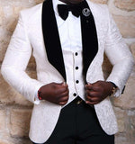SZMANLIZI Mens Wedding Suit Italian Design Custom Made Black Smoking Tuxedo Jacket 3 Piece Groom Terno Suits For Men
