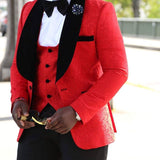 SZMANLIZI Mens Wedding Suit Italian Design Custom Made Black Smoking Tuxedo Jacket 3 Piece Groom Terno Suits For Men