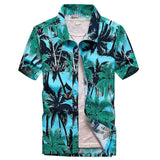 Palm Tree Printed Hawaiian Beach Shirt for Men 2019 Summer Short Sleeve 5XL Aloha Shirts Mens Holiday Vacation Clothing Chemise - shopwishi 