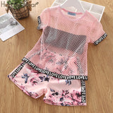 Humor Bear Girls Clothes Sets Children Clothing Brand Summer Fashion Students T-Shirt + Star Dress 2Pcs Suit Baby Kids Clothes