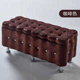 Fashion Solid Wood T Stool Storage Rectangle Shoes Sofa Stool Cloth Bench High Resilience Sponge Home Decor Modern - shopwishi 