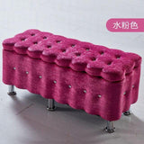 Fashion Solid Wood T Stool Storage Rectangle Shoes Sofa Stool Cloth Bench High Resilience Sponge Home Decor Modern - shopwishi 