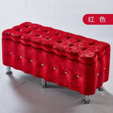 Fashion Solid Wood T Stool Storage Rectangle Shoes Sofa Stool Cloth Bench High Resilience Sponge Home Decor Modern - shopwishi 