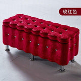 Fashion Solid Wood T Stool Storage Rectangle Shoes Sofa Stool Cloth Bench High Resilience Sponge Home Decor Modern - shopwishi 