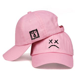 Lil Peep Dad Hat Embroidery 100% Cotton Baseball Cap Sad face Hat