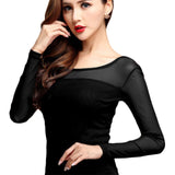 Tops Womens Blouse Shirt Black White Sexy Long Casual Long Sleeve
