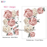 71.5x102cm Large Pink Peony Flower Wall Stickers Romantic Flowers Home Decor for Bedroom Living Room DIY Vinyl Wall Decals