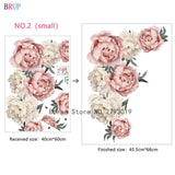 71.5x102cm Large Pink Peony Flower Wall Stickers Romantic Flowers Home Decor for Bedroom Living Room DIY Vinyl Wall Decals