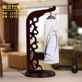 Chinese Style Restaurant Bar Cafe LED Vintage Desk Lamp Bedside Ceramic Table Lamps Nightstand Light Bedroom Lamp