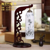 Chinese Style Restaurant Bar Cafe LED Vintage Desk Lamp Bedside Ceramic Table Lamps Nightstand Light Bedroom Lamp