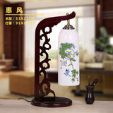 Chinese Style Restaurant Bar Cafe LED Vintage Desk Lamp Bedside Ceramic Table Lamps Nightstand Light Bedroom Lamp