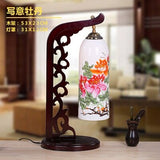Chinese Style Restaurant Bar Cafe LED Vintage Desk Lamp Bedside Ceramic Table Lamps Nightstand Light Bedroom Lamp