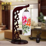 Chinese Style Restaurant Bar Cafe LED Vintage Desk Lamp Bedside Ceramic Table Lamps Nightstand Light Bedroom Lamp
