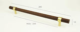 LCH Nordic Style Combinant of Brass and Black Walnut Wood Cupboard Handle Door