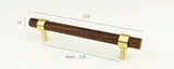 LCH Nordic Style Combinant of Brass and Black Walnut Wood Cupboard Handle Door