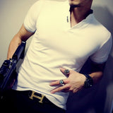 T Shirt Casual Patchwork Short Sleeve T Shirt Mens Clothing Trend Casual Slim Fit Hip-Hop Top Tees 5XL