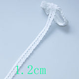 4YARD Apparel Sewing Fabric  DIY Ivory Cream Black Trim Cotton Crocheted Lace Fabric Ribbon Handmade Accessories Craft 11021